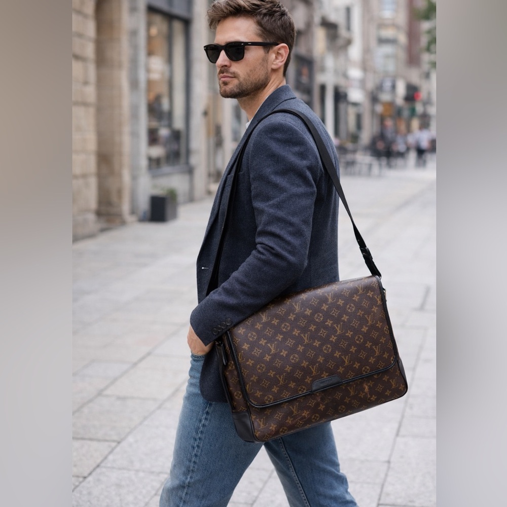 💯Authentic LOUIS VUITTON Monogram Macassar Bass GM Messenger Bag - Picture 11 of 11